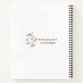 パステルお洒落ピンク&セージグリーンフローラバード ノートブック (裏面)