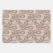 パステルお洒落ピーチ&オレンジヴィンテージヘビ ラッピングペーパーシート (正面)