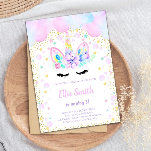 パステルお洒落ファンタジーパーティーカードfor Girls 招待状
