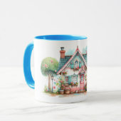 パステルお洒落フェアリーテイルコテージアート マグカップ (正面左)