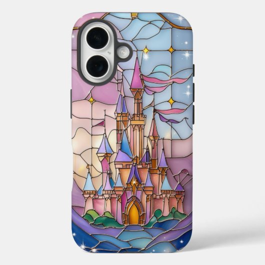 パステルお洒落フエのステンドグラス城の風景 Case-Mate iPhoneケース (裏面)