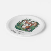 パステルお洒落フクロウベビーシャワー ペーパープレート (アングル)