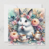 パステルお洒落フローライースターバニーティーガーデン シーズンカード (正面)