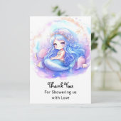 パステルお洒落マーメイドベビーシャワー サンキューカード (スタンド正面)
