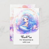 パステルお洒落マーメイドベビーシャワー サンキューカード (正面/裏面)