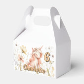 パステルお洒落ユニコーン野花誕生日 フェイバーボックス (正面サイド)