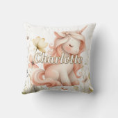 パステルお洒落ユニコーン野花 クッション (裏面)