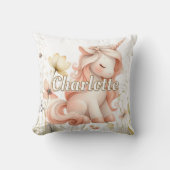 パステルお洒落ユニコーン野花 クッション (正面)