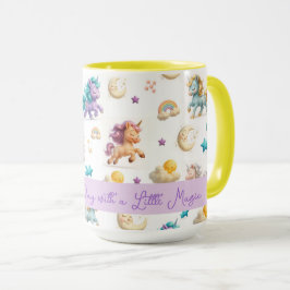 パステルお洒落ユニコーン&キャッスルファンタジー マグカップ