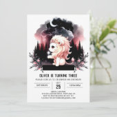 パステルお洒落ライオン誕生日 招待状 (スタンド正面)