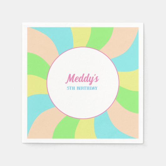 パステルお洒落レトロキッドカスタムズ スタンダードカクテルナプキン (正面)