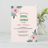 パステルお洒落ワイルドフラワーフレームブライダルシャワー 招待状 (スタンド正面)