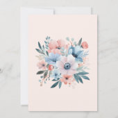 パステルお洒落ワイルドフラワーフレームブライダルシャワー 招待状 (裏面)