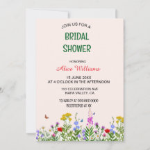 パステルお洒落ワイルドフラワーフレームブライダルシャワー