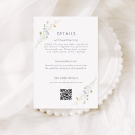 パステルお洒落ワイルドフラワー結婚ズ詳細 エンクロージャーカード