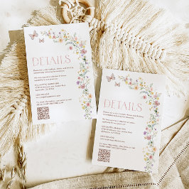 パステルお洒落春ワイルドフラワー結婚ズ詳細 エンクロージャーカード