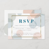 パステルお洒落紙吹雪ドットズミールチョイスRSVP 出欠カード (正面/裏面)