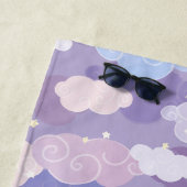 パステルお洒落雲と星のパターン ビーチタオル (インサイチュ)