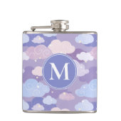 パステルお洒落雲と星のパターン フラスク (正面)