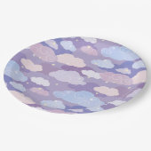 パステルお洒落雲と星のパターン ペーパープレート (アングル)