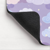 パステルお洒落雲と星のパターン マウスパッド (コーナー)