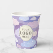 パステルお洒落雲と星のパターン 紙コップ (正面)