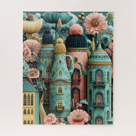 パステルお洒落AIアートウィズコージニットビレッジ ジグソーパズル (縦)