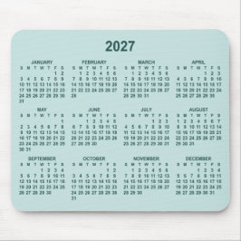 パステルからダークティールへの2027年カレンダー マウスパッド