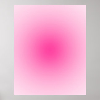 パステルからホットピンクへのオーラグラデーション 16x20 ポスター
