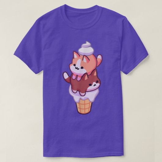 パステルかわいいアイスクリームキテンス Tシャツ (デザイン正面)