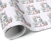 パステルかわいいウニコン人形(花籠つき) ラッピングペーパー (ロールコーナー)