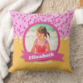 パステルかわいいストロベリーアイスクリームサマービーチ クッション (ブランケット)