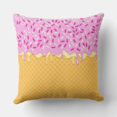 パステルかわいいストロベリーアイスクリームサマービーチ クッション (裏面)