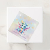 パステルかわいいドラゴンガール赤ちゃんシャワー フェイバータグ (インサイチュ)