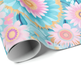 パステルかわいいボホ ラッピングペーパー