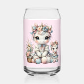 パステルかわいいユニコーンマザー娘デュオピンク ガラス缶 (裏面)