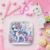 パステルかわいいユニコーン赤ちゃんシャワー ペーパープレート (パーティー)