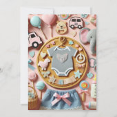 パステルかわいい赤ちゃんシャワー 招待状 (裏面)