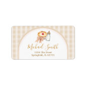 パステルかわいこちゃんパイギンガム秋ベビーシャワーアドレス ラベル (正面)
