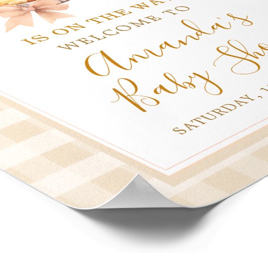 パステルかわいこちゃんパイギンガム秋ベビーシャワーウェルカム ポスター (角)