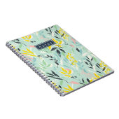 パステルかわいらしの葉パターン ノートブック (右側)