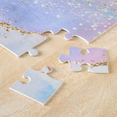 パステルかわいらしアゲート |金ゴールドグリッター静脈水彩 ジグソーパズル (側面)