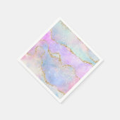 パステルかわいらしアゲート |金ゴールドグリッター静脈水彩 スタンダードカクテルナプキン (角)