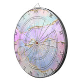 パステルかわいらしアゲート |金ゴールドグリッター静脈水彩 ダーツボード (正面右)