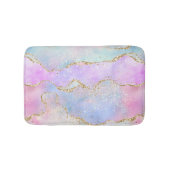 パステルかわいらしアゲート |金ゴールドグリッター静脈水彩 バスマット (正面)