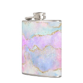 パステルかわいらしアゲート |金ゴールドグリッター静脈水彩 フラスク (左)