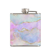 パステルかわいらしアゲート |金ゴールドグリッター静脈水彩 フラスク (裏面)