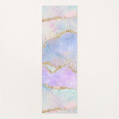 パステルかわいらしアゲート |金ゴールドグリッター静脈水彩 ヨガマット (正面)