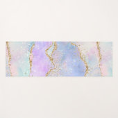 パステルかわいらしアゲート |金ゴールドグリッター静脈水彩 ヨガマット (正面(横))