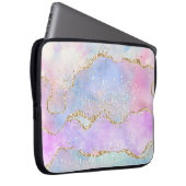 パステルかわいらしアゲート |金ゴールドグリッター静脈水彩 ラップトップスリーブ (正面右)